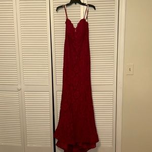 A size 6 red prom dress. ONLY WORN ONCE